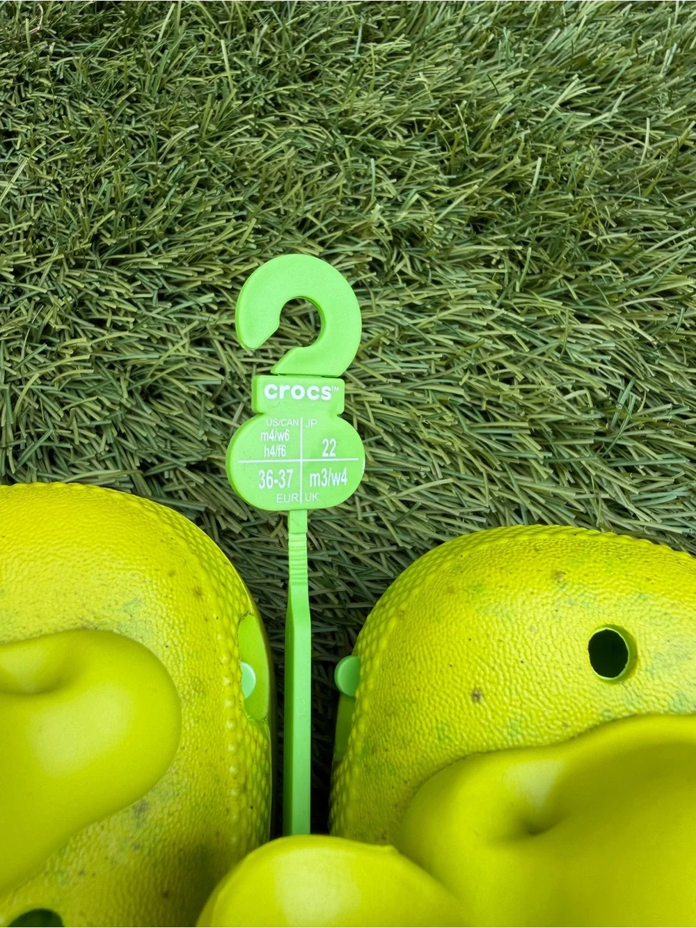 NEW SHRECK CROCS Kids' Fuzzy-Lined Clogs in Neon Yellow with Brown Trim